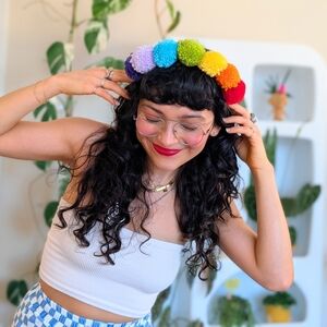 Colorful Pom Pom Headband